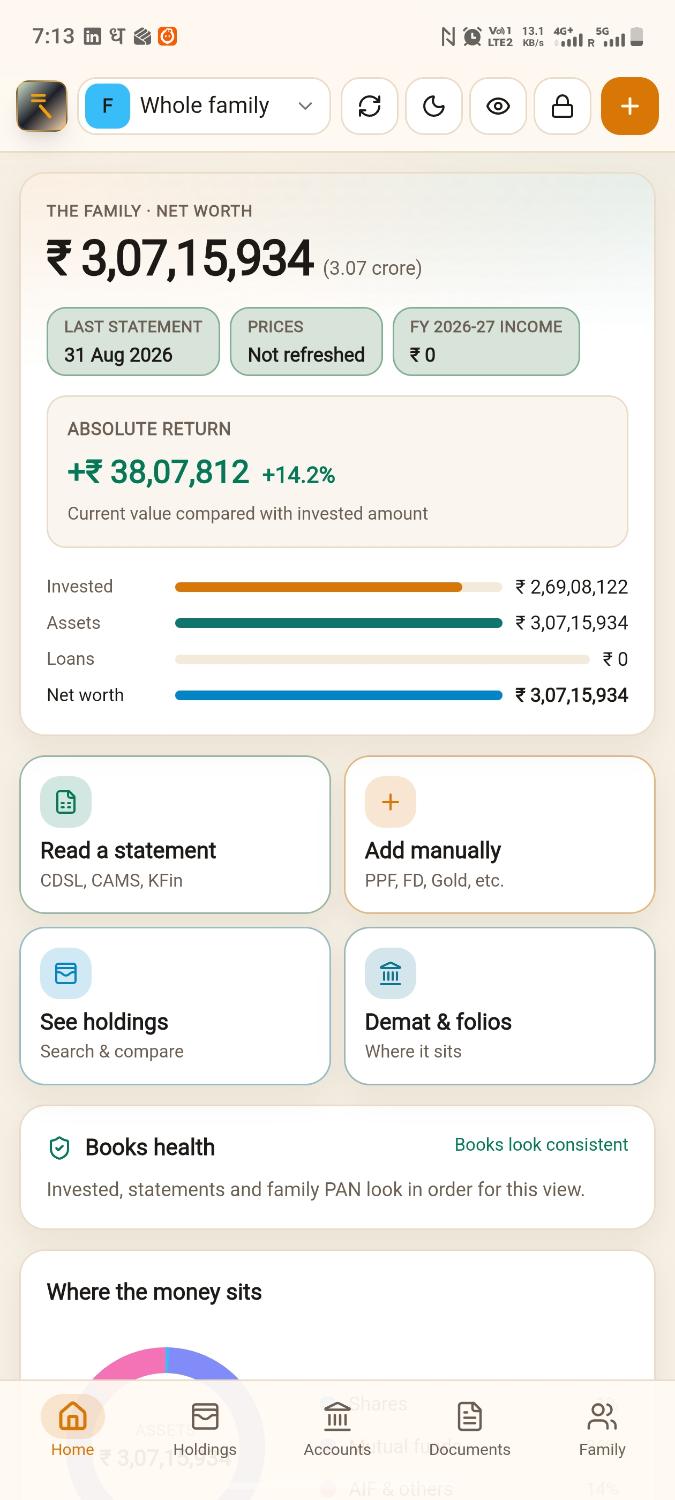 GrowUrDhan home screen